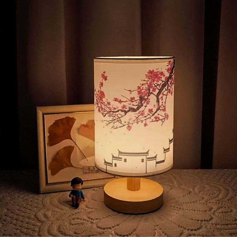 Lampe Japonaise Décorative Avec Tissu Imprimé