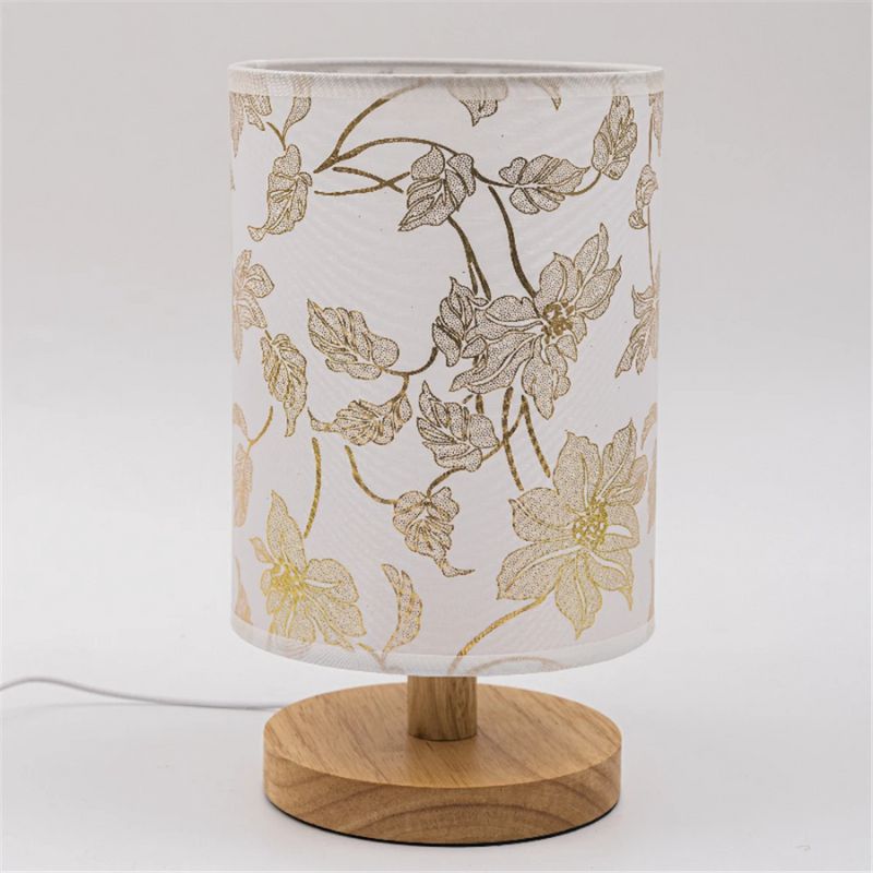 Lampe Japonaise Tissu Doux Avec Motifs Fleurs