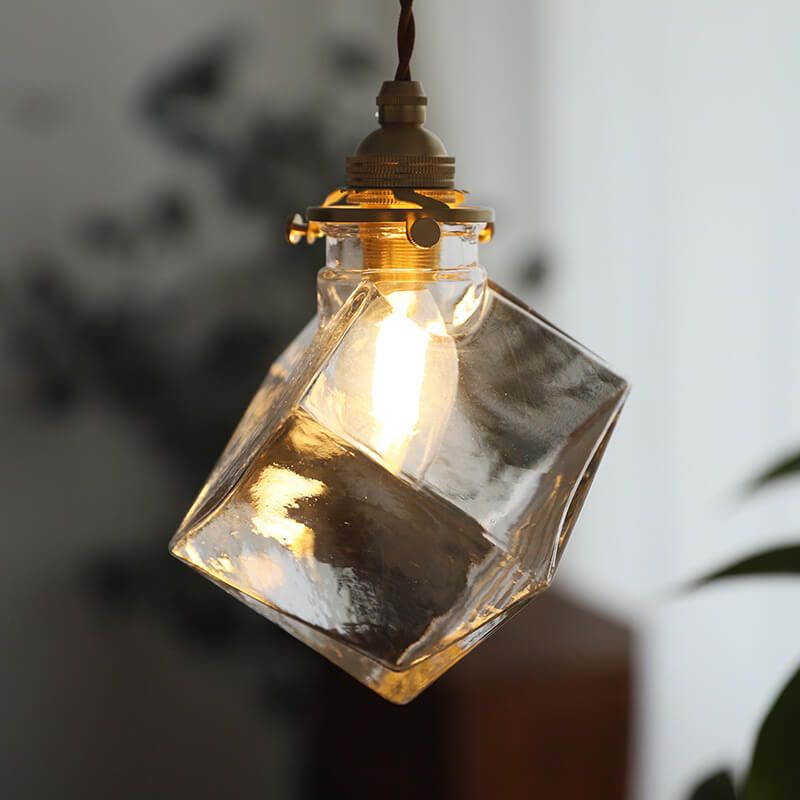 Suspension Vintage Chic En Verre Transparent