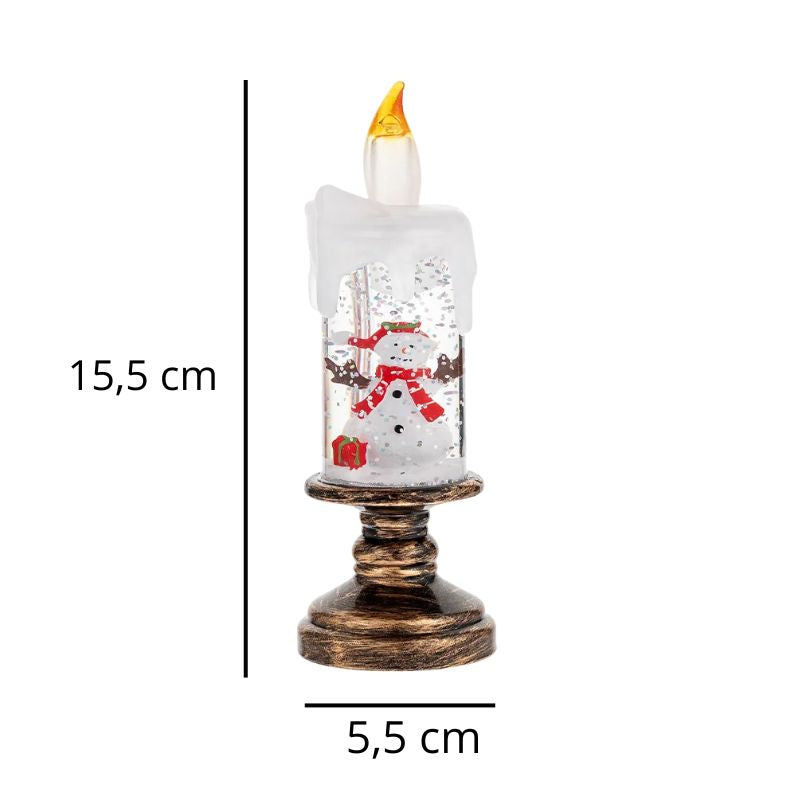 Lampe De Table Bougie De Noël LED Avec Flocon Et Bonhomme De Neige