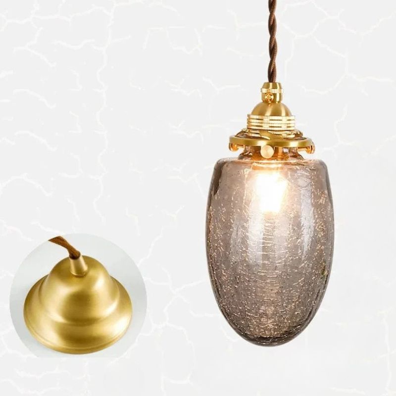 Suspension Vintage Verre Sculpté Ambiance Loft