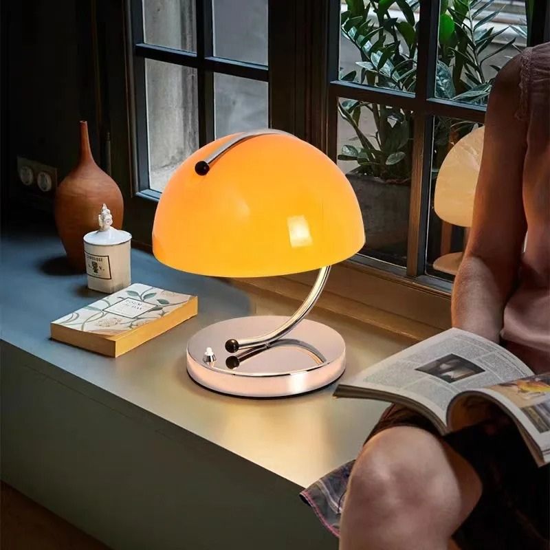 Lampe Moderne Verre Soufflé Style Champignon