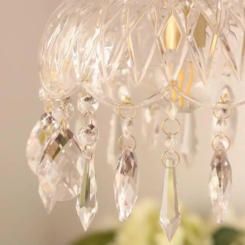 Suspension Chambre Rétro En Verre LED Élégante