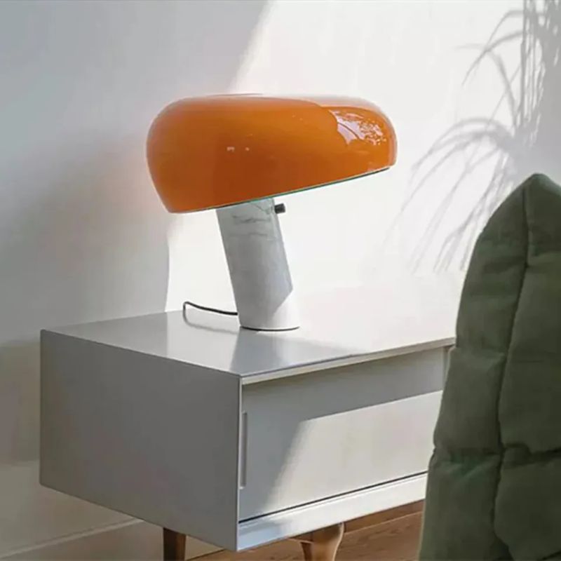 Lampe Design Champignon En Verre Marbré
