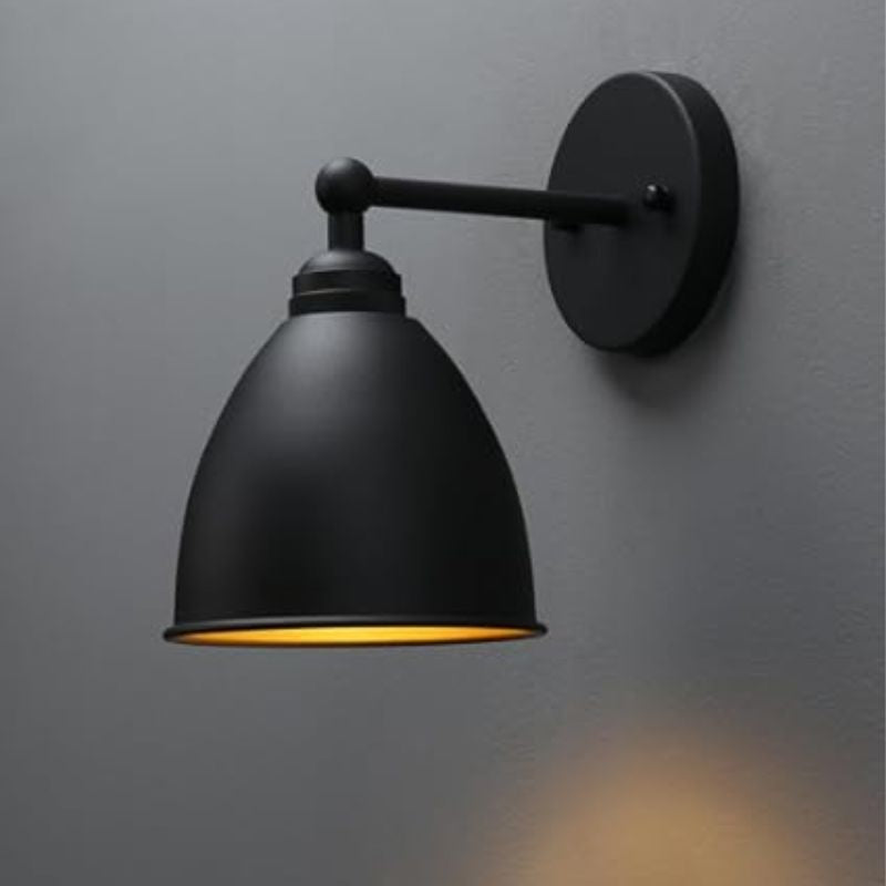 Applique Murale Industrielle Noir Mat Style Rustique