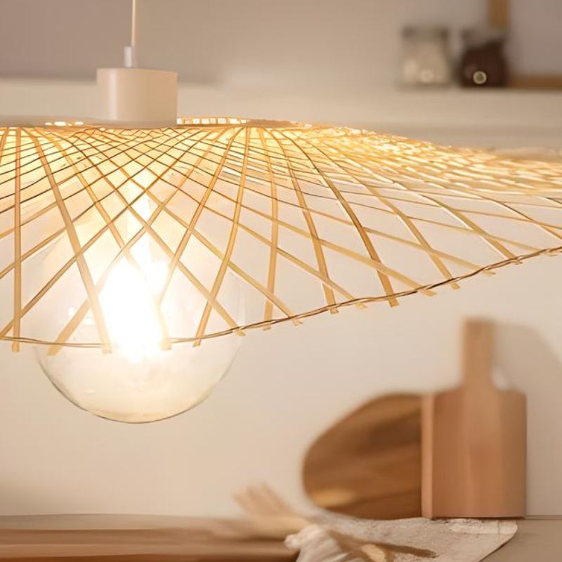 Suspension Salon Artisanale Finition Bambou