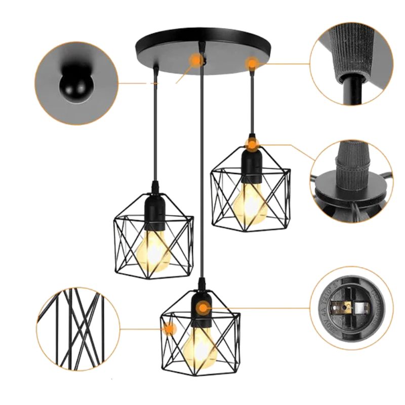 Suspension Vintage Triple Élégance Industrielle