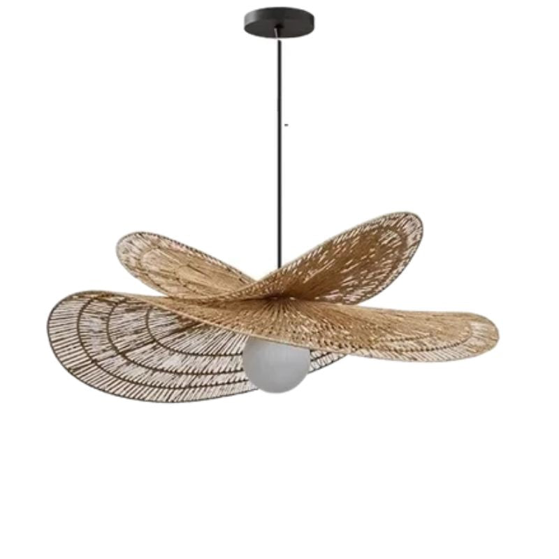 Suspension Escalier Luminaire Déco Rotin Naturel