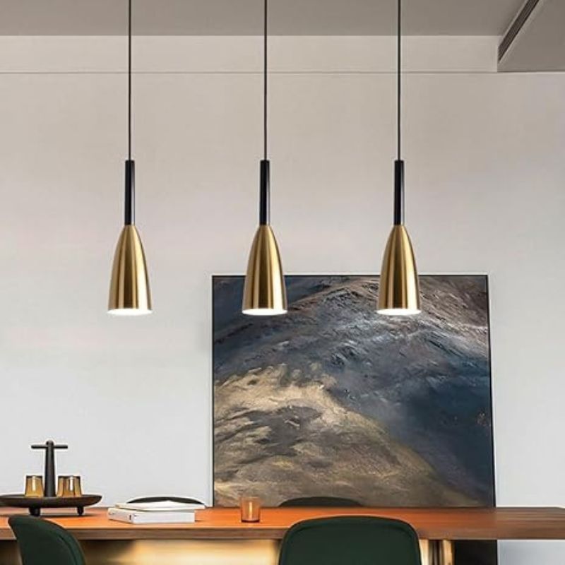 Suspension Industrielle Look Contemporain Doré