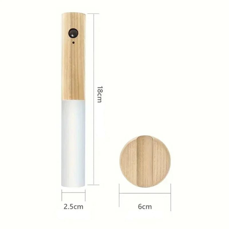 Applique Murale Moderne LED En Bois Avec Détecteur De Mouvement