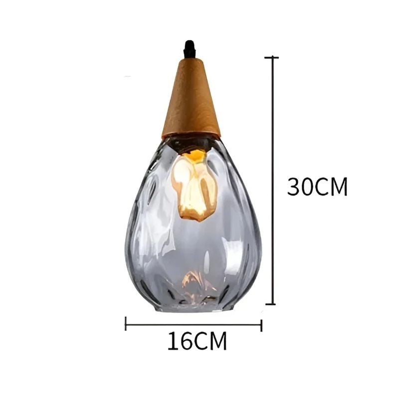 Suspension Industrielle en Verre Design Goute d’Eau
