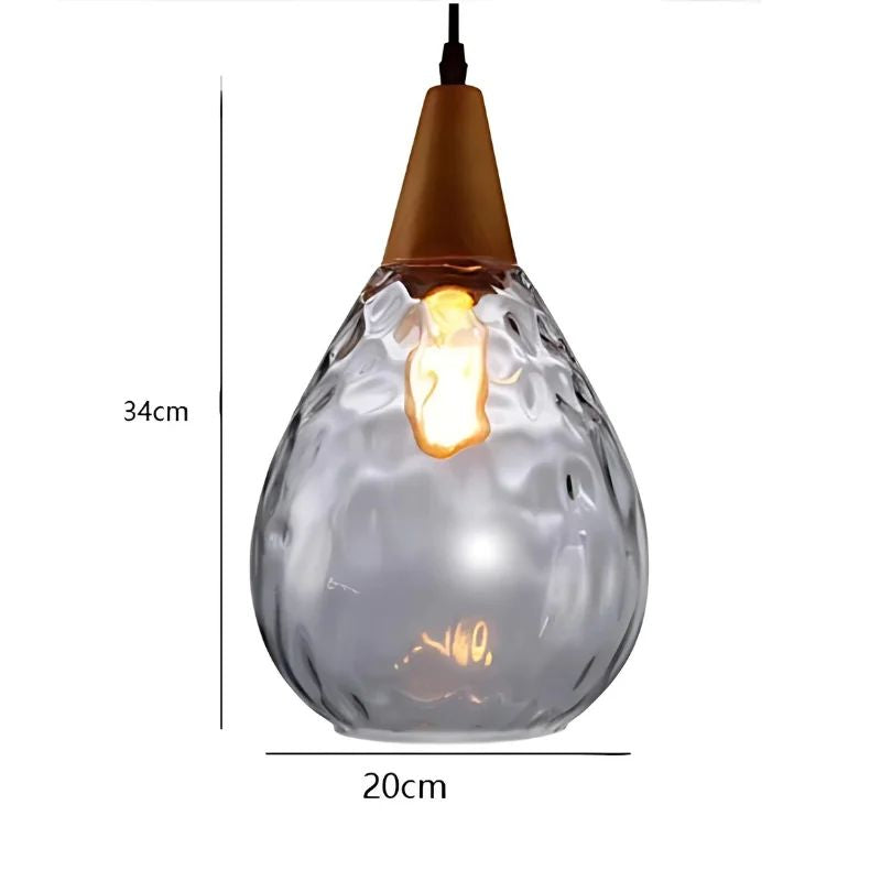 Suspension Industrielle en Verre Design Goute d’Eau