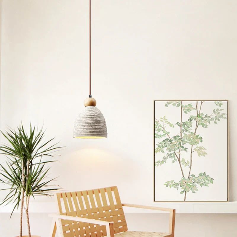 Lampe Vintage LED Suspendue En Pierre Sculptée
