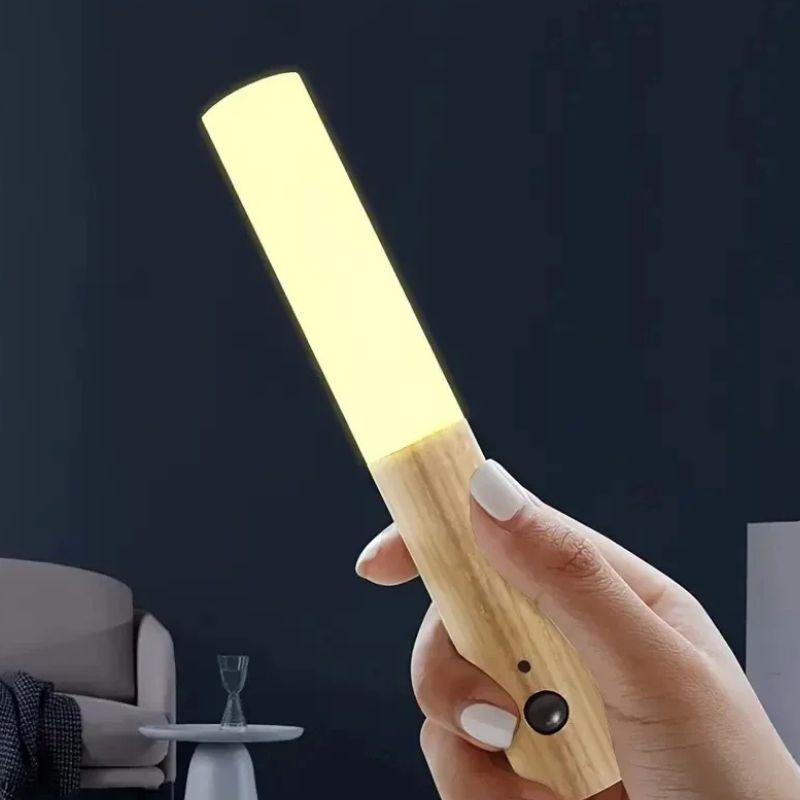 Applique Murale Moderne LED En Bois Avec Détecteur De Mouvement