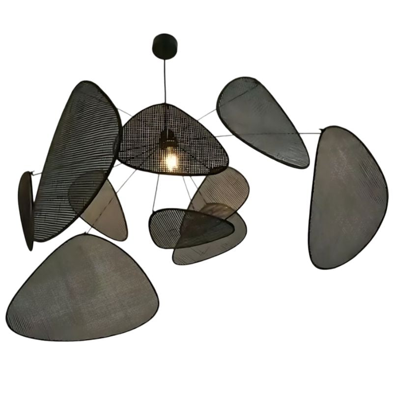 Suspension Japonaise en Rotin Noir