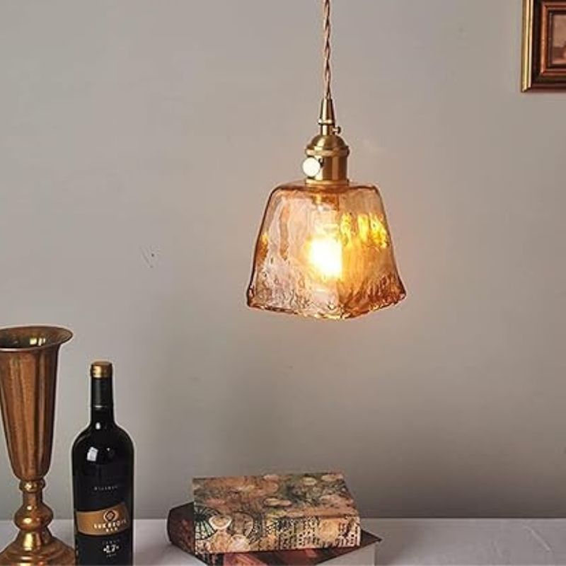 Suspension Vintage Créative En Verre Effet Artisanal
