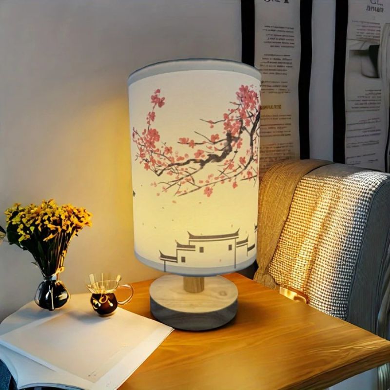 Lampe Japonaise Décorative Avec Tissu Imprimé