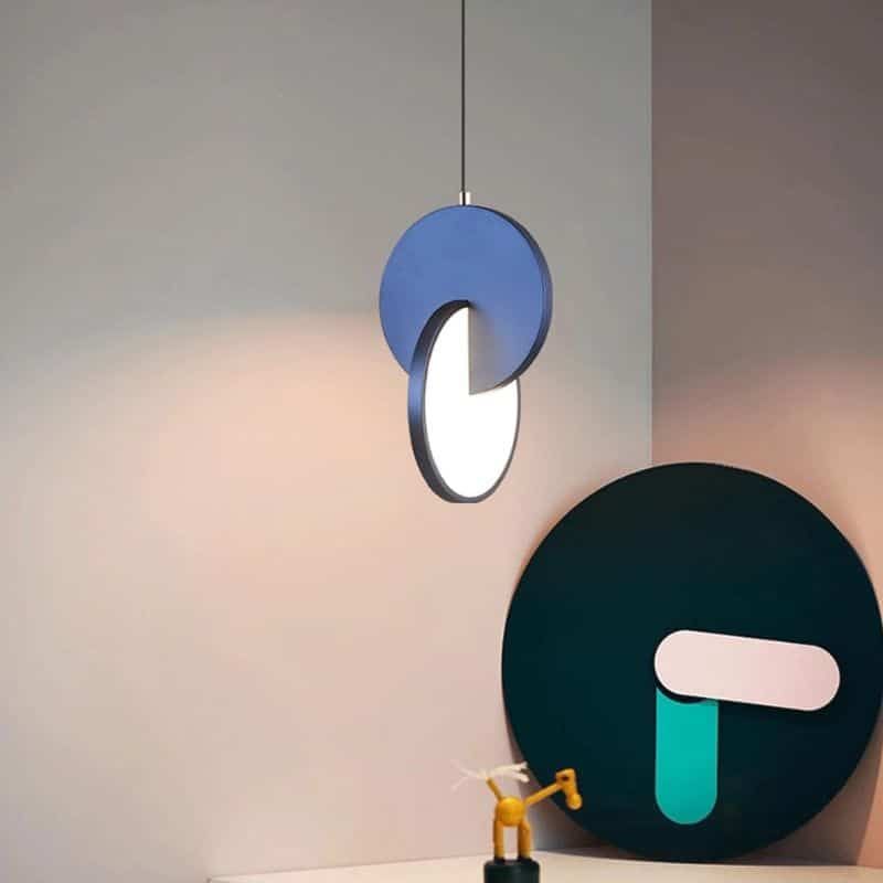 Suspension Moderne LED Éclipse Bleu