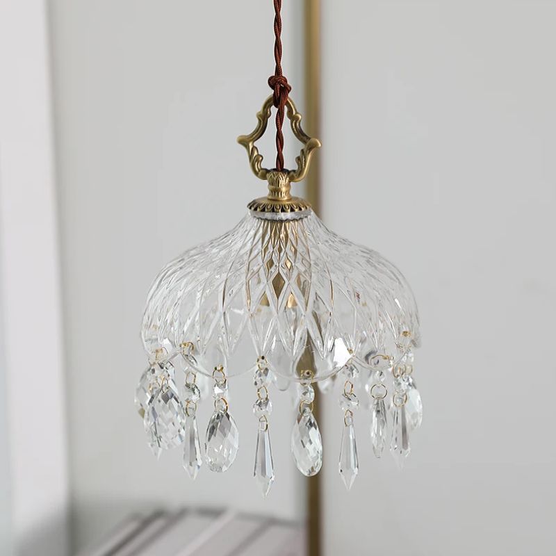 Suspension Chambre Rétro En Verre LED Élégante