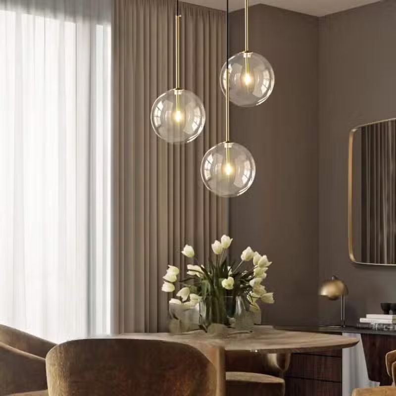 Suspension Moderne en Forme de Boule Transparente