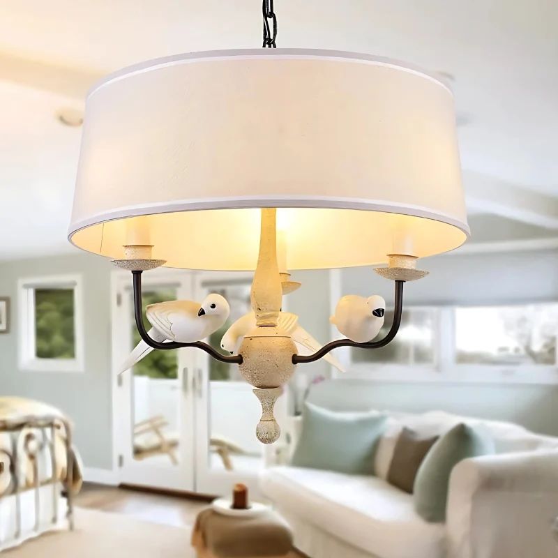 Suspension Vintage avec 3 Oiseaux