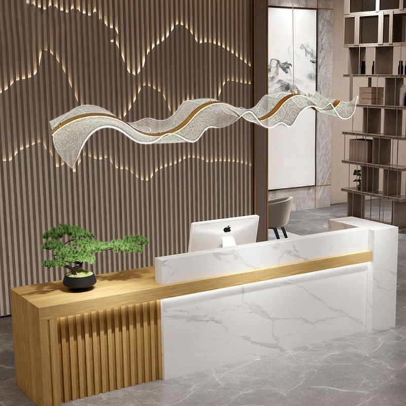 Suspension Salle À Manger Vague LED Contemporaine