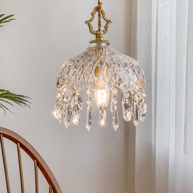 Suspension Chambre Rétro En Verre LED Élégante