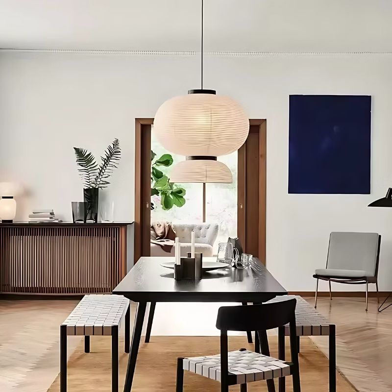Suspension Japonaise Effet Lanterne Contemporaine