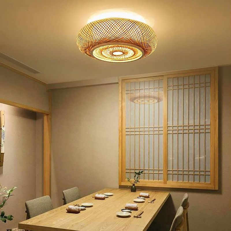 Lampe Design Raffinée En Rotin Sculpté