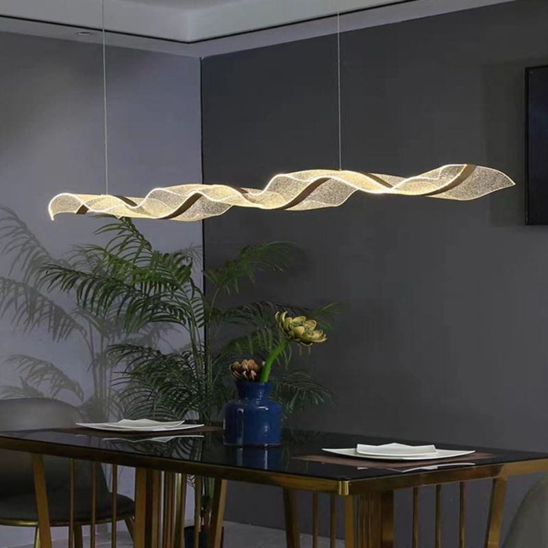 Suspension Salle À Manger Vague LED Contemporaine