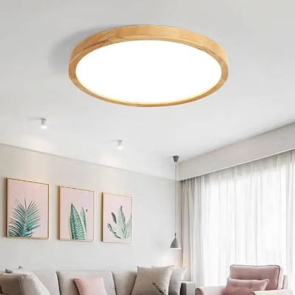 Plafonnier LED en Bois Style Nordique