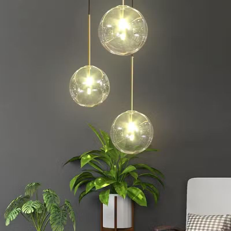 Suspension Moderne en Forme de Boule Transparente