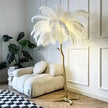 Lampadaire Moderne Avec Plume Blanche