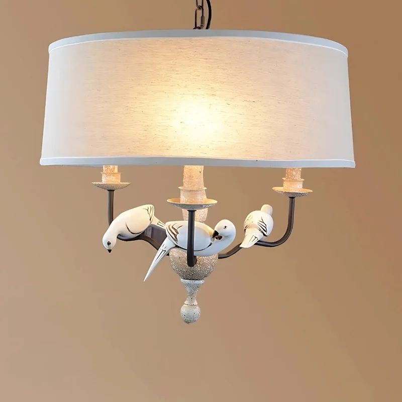 Suspension Vintage avec 3 Oiseaux