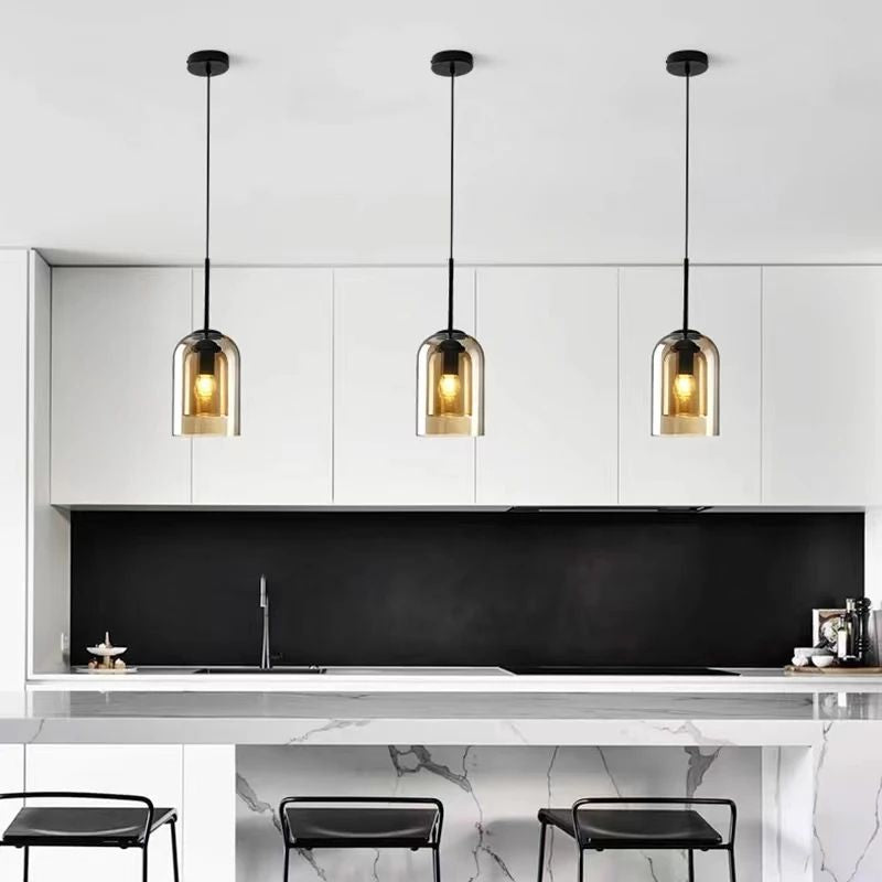 Suspension Escalier Luminaire Vintage En Verre