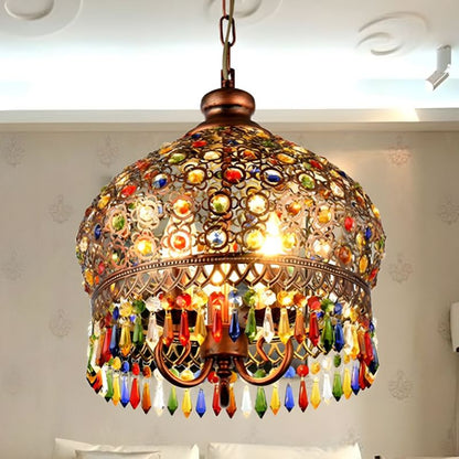 Lampe Bohème Raffinée En Cristal Coloré
