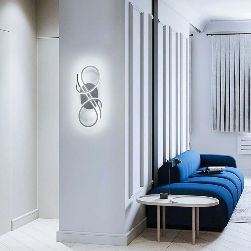 Lampe Design Géométrique Murale Argentée