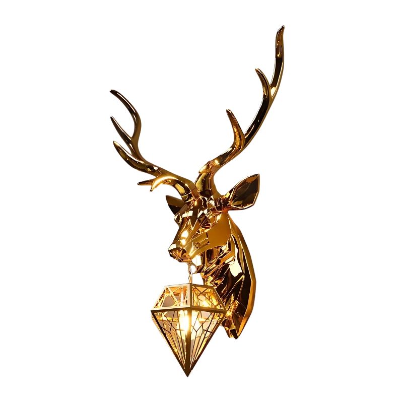 Applique Murale Chambre Silhouette Cerf En Bois, style rétro Américain