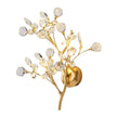 Applique Murale Chambre Éclat Fleur Cristal, branches dorées lumineuses.