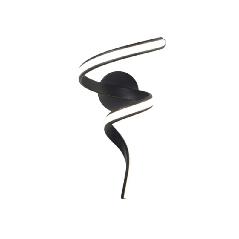 Applique Murale Escalier Design LED Spirale Élégante, lampe mur spirale noire