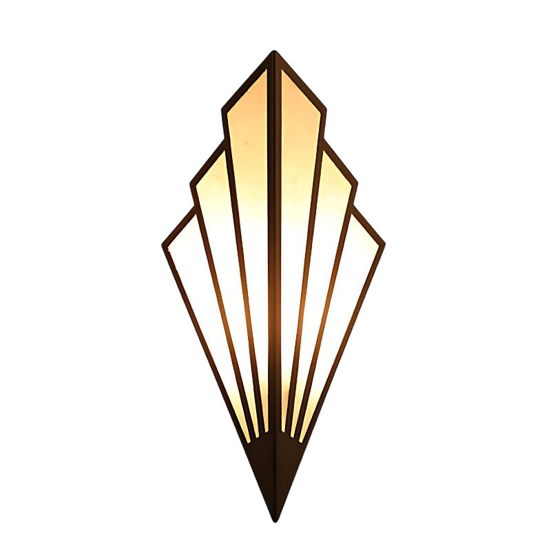 Applique Murale Escalier Design Éventail LED, dégradé doré géométrique