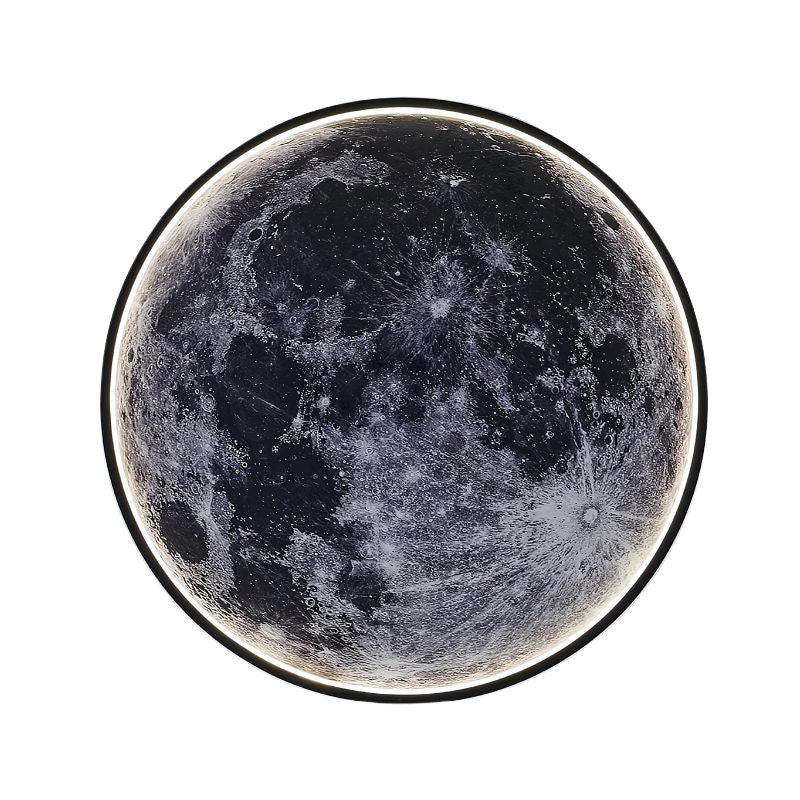 Applique Murale Moderne en Forme de Lune, à la silhouette céleste et douce.