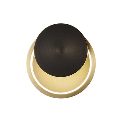 Applique Murale Salon Design Rond, lampe rond murale noir et dorée