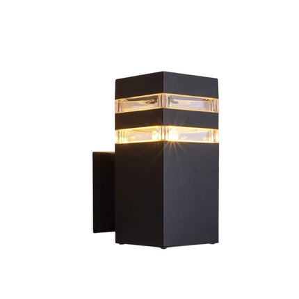 Applique Murale d'Extérieur avec Éclairage LED Chic,, Carré, Simple, Créatif, Couleur Noire, Luminaire d'Extérieur
