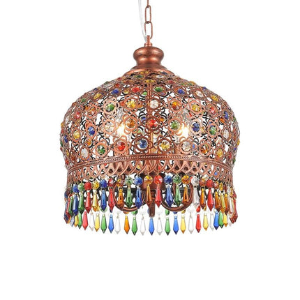 Lampe Bohème Élégance Asiatique, lampe suspension multicolore style vintage