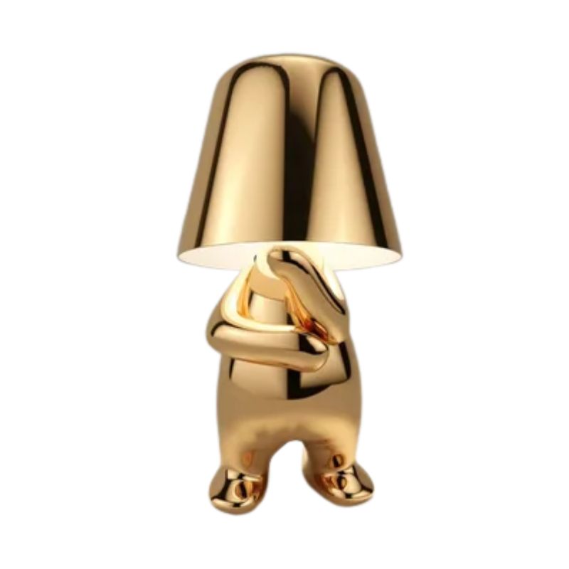 Lampe De Table Dorée Effet Miroir, lampe de table tactile, lampe de chevet, café, décor de chambre d'enfant