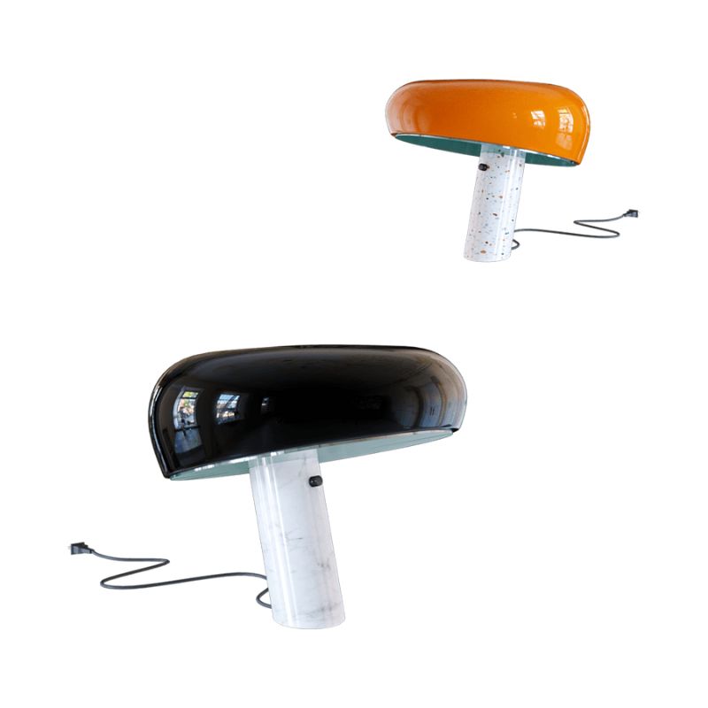 Lampe Design Champignon En Verre Marbré, pour chambre chevet café Bar, décor à la maison design, lampadaire verre et marbre