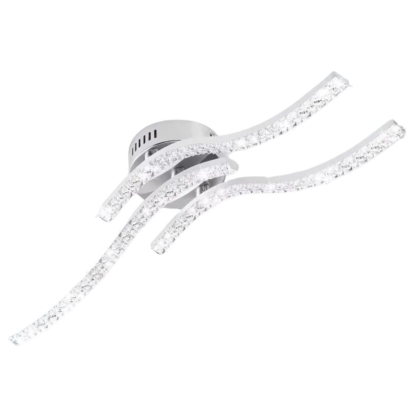 Lampe Design Incurvée Moderne, effet vague en cristal