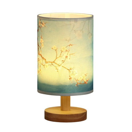 Lampe Japonaise Avec Veilleuse LED Intégrée, lampe japonaise motif floral éclairé