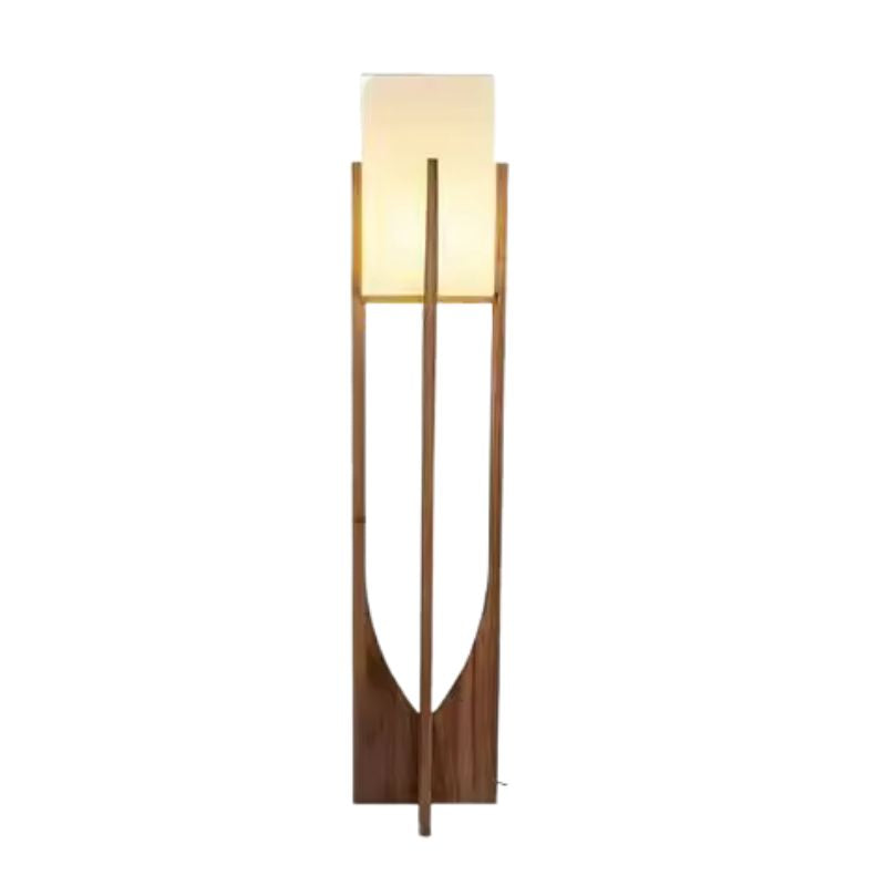 Lampe Japonaise Design Nordique En Bois, lampe en bois avec lumière jaune, lampe à poser